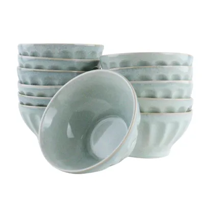 Produktbild von OTIX Suppenschalen ohne Henkel Set von 12 Schalen 560ml Hellblau Keramik ELM
