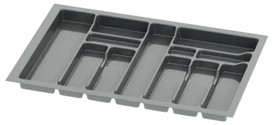 Produktbild von Sossai Besteckeinsatz Divio für Schubladen 80cm | 73 x 49 cm | Anthrazit Besteckkasten Schubladeneinsatz