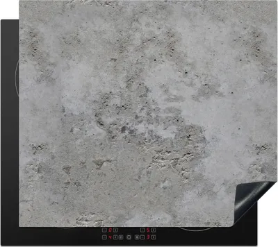 Produktbild von KitchenYeah© Herdabdeckplatte Muster - Grau - Alt - Beton , 57x51cm, Küche Deko, Glaskeramikkochfeld Herdabdeckung, Abdeckplatte fùr Kochfeld