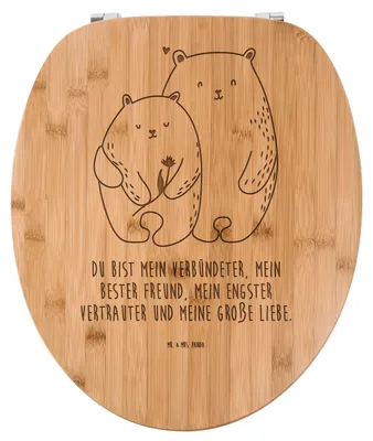 Produktbild von Mr. & Mrs. Panda Toilettendeckel Bären Liebe - Transparent - Geschenk, Klobrille, Freundin, WC-Brille, Kuscheln, Klodeckel, WC Brille, Bär, Ehefrau, Deckel, Verknallt
