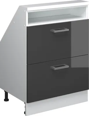 Produktbild von Dachschrägenschrank Vicco Rion Anthrazit Hochglanz mit 2 Schubladen, Model 56091