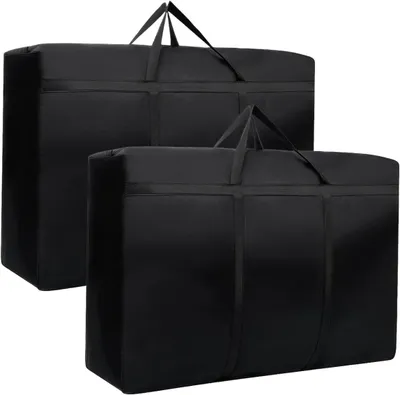 Imagen del producto de Bolsas de almacenamiento grandes con cremallera, 80x46x24 cm, paquete de 2 unidades, impermeables, para ropa
