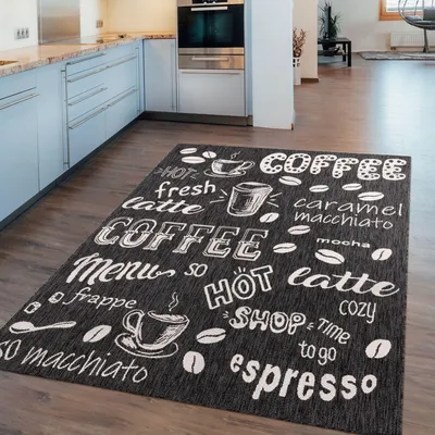 Produktbild von TT Home In-& Outdoorteppich Wetterfest Terrasse Küche Modernes Design Schrift City Größe 60x100 cm