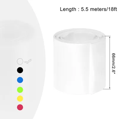 Produktbild von 5,5m L?nge PVC Schrumpfschlauch 42mm ID, 66mm Flachbreite Isolierschlauch Wasserdicht Schutzschlauch, Verh?ltnis 2:1 Schrumpfschl?uche fš¹r 18650 21700 AA AAA Batterien, Wei?