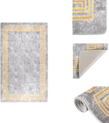 Immagine prodotto di vidaXL Tappeto lavabile 120x180 cm Grigio Antiscivolo - Tappeti