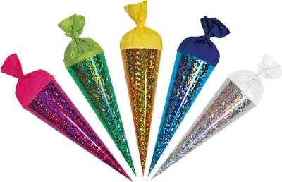 Produktbild von Roth Hologramm-Tüte (5 Stück), 22cm, rund, Kreppverschluss