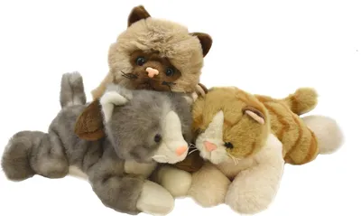 Produktbild von 3 Stück Katzen-Baby Kuscheltiere Kätzchen 23 cm Plüschtier