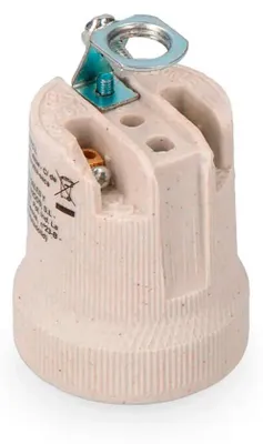 Produktbild von Edm E44013 E27 Porzellan Lampenfassung Weiß  Weiß One Size