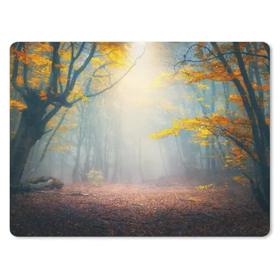 Produktbild von MuchoWow® Mauspad Mousepad Wald - Nebel - Herbst 23x19 cm - Mousepads - Maus Mat - Pad - Mausunterlage - Schreibtischunterlage - Mauspad