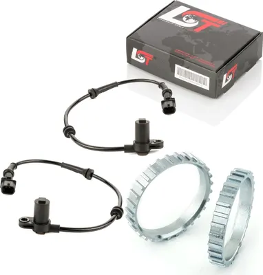 Produktbild von 2x ABS-Sensor und ABS-Ring Set Vorderachse 29 Zähne für OPEL CORSA MERIVA COMBO