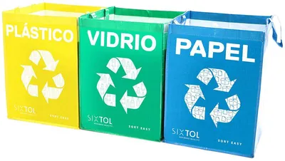 Produktbild von Taschen für die Mülltrennung SORT EASY 3 BASIC ES, 30x30x40 cm, 3 x 36 l, 3 St.