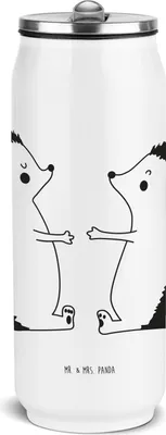 Produktbild von Mr. & Mrs. Panda Trinkflasche Igel Liebe - Weiß - Geschenk, Wasserflasche, Thermosflasche, Edelstahl, Sportflasche, Partner, Hochzeitstag, Verheiratet, Thermoflasche