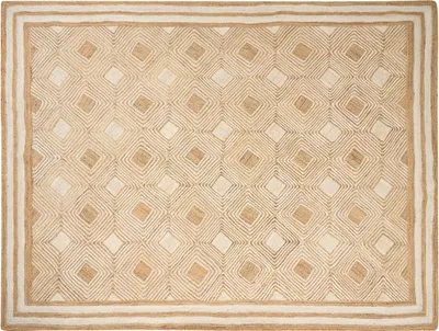 Produktbild von BELIANI Teppich Beige Jute Rechteckig 300 x 400 cm Geometrisches Muster Handgemacht Boho Modern Kurzhaar Fußbodenheizung Geeignet Wohnzimmer Ausstattung
