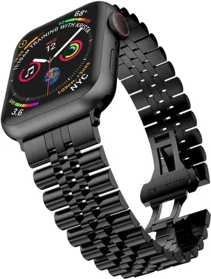 Produktbild von Strap-it Apple Watch 8 Jubilee Stahlband (Schwarz)