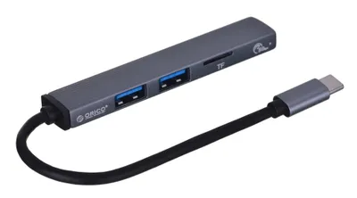 Produktbild von Orico USB-C-Hub AH-12F-GY-BP mit Kartenleser, 3x USB-A 3.1 Gen1, 5 Gbit/s