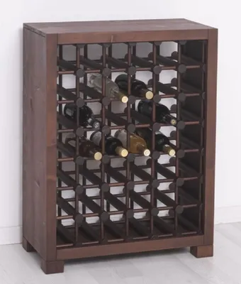 Immagine prodotto di Casa Padrino mobile vino in legno massello marrone/nero 68 x 35 x H. 68 cm - Portabottiglie in legno massello in stile country - Mobili bar in legno massello - Mobili bar in stile country
