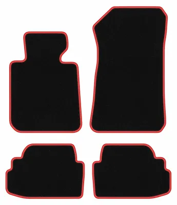 Productafbeelding van Velours automatten voor BMW 1 E82 2007-2013 (coupé) – 4-delig, zwart/rood, op maat – Wielganizator CARLUX