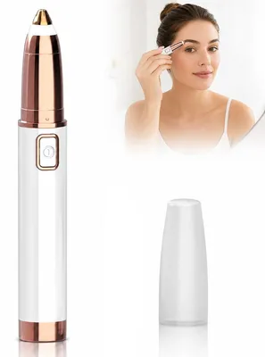 Produktbild von Elektrischer Augenbrauenrasierer Damen mit LED Licht, Präzisionstrimmer für Gesichtshaare, schmerzfreier Augenbrauentrimmer mit abnehmbarem Kopf, USB aufladbar