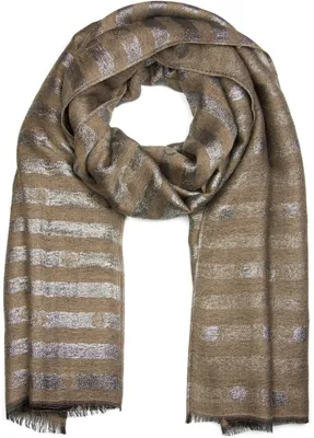 Produktbild von styleBREAKER Schal mit Streifen Punkte Muster und Metallic Fäden, Fransen, Tuch, Damen 01017065