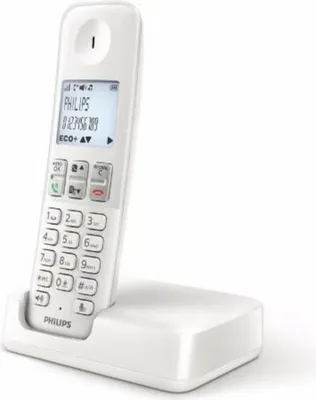 Produktbild von Philips D250 Strahlungsarmes Schnurlostelefon, Rufnummernanzeige, 16h Sprechzeit, 8 Tage Standby, Freisprechfunktion, DECT