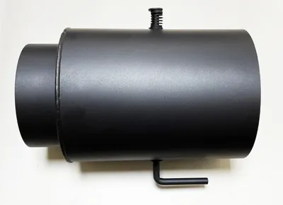 Image de Réduction du tuyau d'échappement avec clapet 150/130mm 2 mm acier (longueur 250 mm) noir