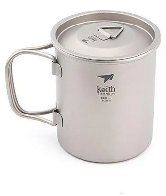 Produktbild von Titan Tasse Outdoor Camping Reisen Faltbarer Griff 300 ml