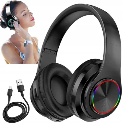 Obrázok produktu pre Slúchadlá Bluetooth Rgb S Mikrofónom, Msd Karta, Skladacie, Cvc 6.0