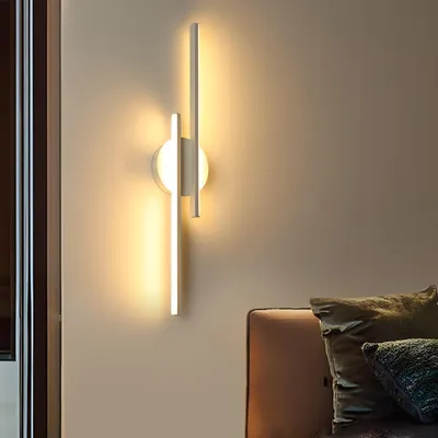Immagine prodotto di Lampada da parete LED, design moderno, 24W, 3000K (luce bianca calda), colore bianco, 60 cm – 3000K, bianco