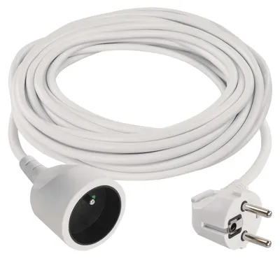 Prodlužovací kabel 10 m / 1 zásuvka / bílý / PVC / 1 mm2