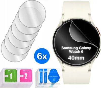 Zdjęcie produktu dla FOLIA do Samsung Galaxy Watch 6 40mm HYDROŻELOWA OCHRONNA na ekran 6 sztuk
