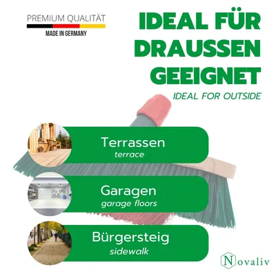 Immagine prodotto di Novaliv scopa da giardino Elaston 40 cm testa di scopa 3 pezzi con setole a V Elaston Ideale come scopa da esterno scopa da strada scopa a setole dure scopa da patio scopa da cortile scopa stabile scopa per spazzare scopa industriale scopa da esterno
