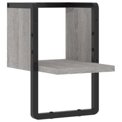 Image de vidaXL Étagère murale avec barre Gris Sonoma 20x25x30 cm
