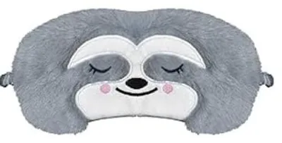 Produktbild von Schlafmaske mit Faultiermotiv, niedliche Schlafmaske in Form eines Stofftiers für Kinder, atmungsaktive und bequeme Augenmaske, Reiseschlafmaske geeignet für Kinder, Erwachsene, Mädchen, Jungen, Frauen und Männer (grau)