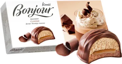 Produktbild von Schaumzuckerware Bonjour souffle Classik auf lockerem Mürbeteigboden  und Toffeecreme 232g