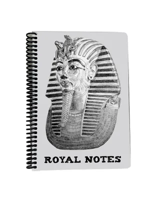 Produktbild von ROOGU Notizheft DIN A5 * Tutenchamun Maske * kariert 4x4 mm * 100 Blatt * Wire-O Einband * Künstler-Cover * Collegeblock für Notizen & Gedanken