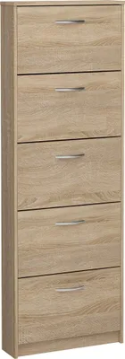 Produktbild von FMD Möbel STEP 5 Schuhkipper mit 5 Fächern für 10 Paar Schuhe - weiß - Maße: 58,5 cm x 168,5 cm x 17 cm; 411-005