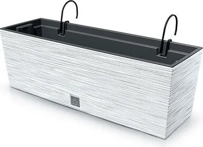Zdjęcie produktu dla Doniczka do kwiatów FURU Kwadratowa skrzynka balkonowa Doniczka biała