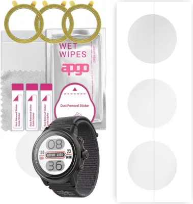 Produktbild von apgo 3 Stück Schutzfolie, klar, kompatibel mit Coros APEX 2 Smartwatch, Hydrogel Displayschutzfolie mit Positionierhilfe, Displayfolie, robust und kratzfest