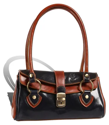 Productafbeelding van Toscanto dames schoudertas, leren tas, donkerblauw, bruin, modelnummer D2OTT881SB6