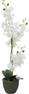 Produktbild von artplants.de Phalaenopsis Orchidee künstlich Katalin, Dekotopf, weiß, 80cm - Kunstorchidee