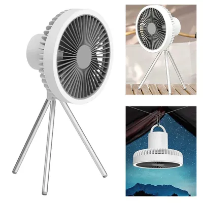 Productafbeelding van USB-ventilator met 3 standen, ventilator, multifunctionele campingventilator met licht. 3 snelheids- en helderheidsniveaus