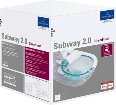 Obrázek produktu pro Villeroy & Boch Subway 2.0 - Závěsné WC se sedátkem SoftClosing, DirectFlush, CeramicPlus, alpská bílá 5614R2R1