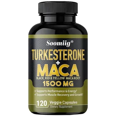 Obrázek produktu pro Turkesteron + Maca 1500 mg (120 kapslí) Doplněk stravy, Svaly, Energie, Kulturistika, Fitness, Pánské zdraví, Sexuální zdraví