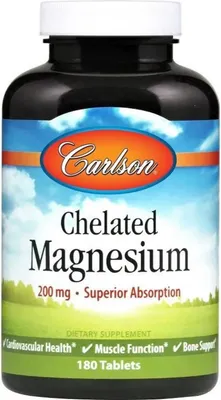 Produktbild von Carlson Labs Chelatisiertes Magnesium 200 mg 180 Tabletten 6659