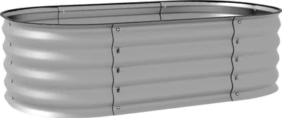 Image de Fortuna Lai Jardin surélevé en métal 105 x 62 x 30 cm Bac à plantes Potager DIY Jardinière ouverte Fond Potager pour herbes aromatiques pour jardin Balcon Argent