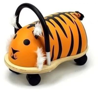 Image de Wheelybug Voiture à glisser Tiger grande - Jouet en bois Tiger Ride-On