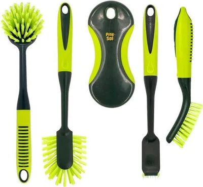 Image de Lot de 5 brosses en plastique vert