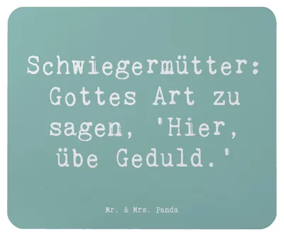 Produktbild von Mr. & Mrs. Panda Mousepad Spruch Schwiegermutter Geduld - Meeresbrise - Geschenk, Verwandte, Wertschätzung, mauspad laptop, mausteppich, Geburtstage, Beziehung, Mouse Pad