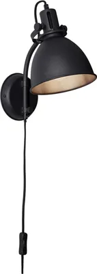 Produktbild von BRILLIANT Wandleuchte mit Zuleitung und Schalter Jesper schwarz IP20 E27 40 Watt g. f. Normallampe