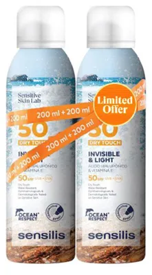 Image de Sensilis Invisible & Light Spray Corps SPF50+ 2 x 200ml